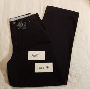 Lands' End boys size 16 navy blue adjustable waist pants, New